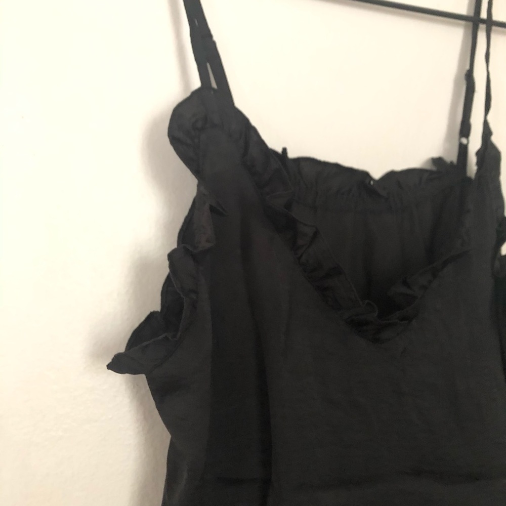 Evita Black Ruffles Adjustable Strap Tank Top NEW - Picture 9 of 12